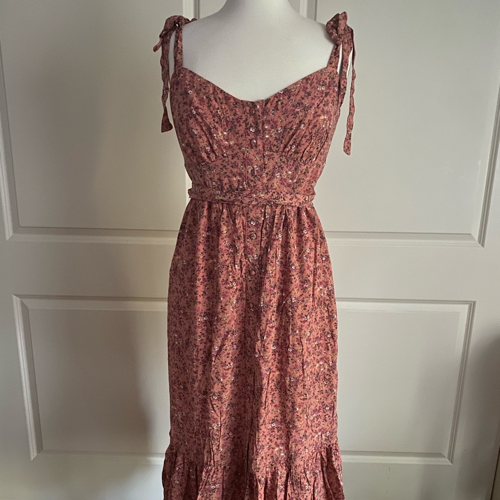 J. Crew Button-front Midi Dress with Ruffle Hem